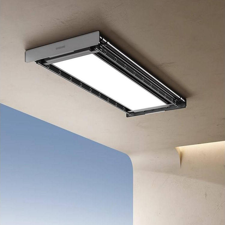 恋晴超薄电动晾衣架隐形遥控升降阳台嵌入式智能凉自动晾衣杆机