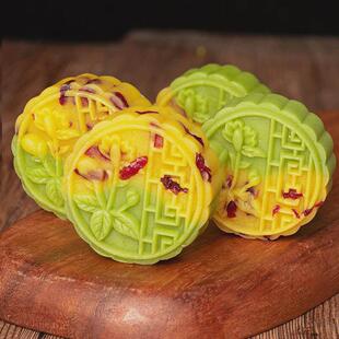 蔓越莓双色绿豆糕点心手工闲板栗吃糕绿UPH豆饼老传统零食小式 休