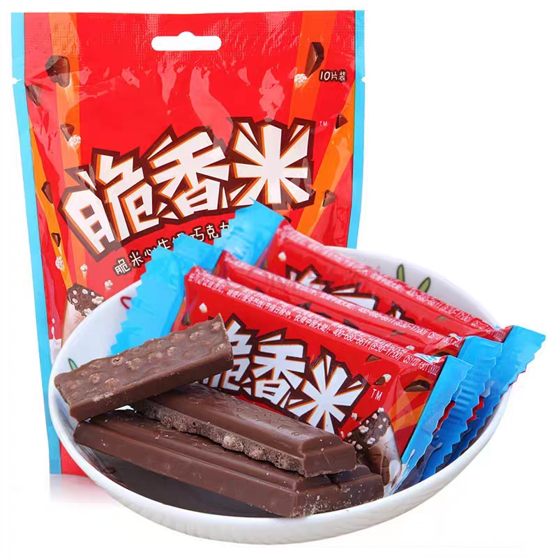 脆香米巧克力袋装120g牛奶味独立包儿童糖果网红小吃休闲零食