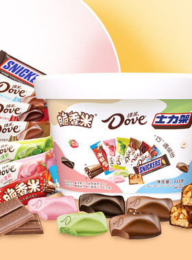 德芙脆香米巧克力小清新混合口213g桶装休闲零食糖果小吃批发