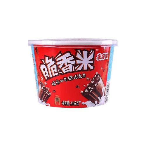 脆香米牛奶夹心巧克力216g独立包装儿童休闲零食解馋小吃零食