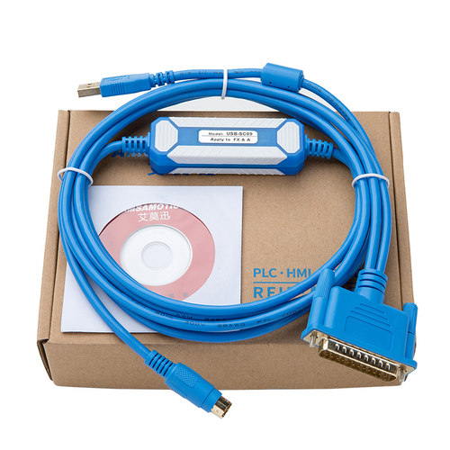 新品适用三菱FX1N/2N/1S/3U/A系列pGlc编程电缆数据连接下载线USB