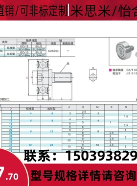 极速外螺纹轴承/怡合达 BJLo01 02 11 12-D7-D9 D13 D16 D19 D22