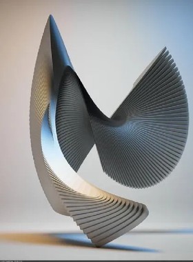 极速不锈钢雕塑定制大p型抽象校园广场房地产景观园林旋转金属户