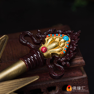 极速家用室内用品 铜制摩尼宝吉祥E箭旗幡 镶嵌宝石 供具供品