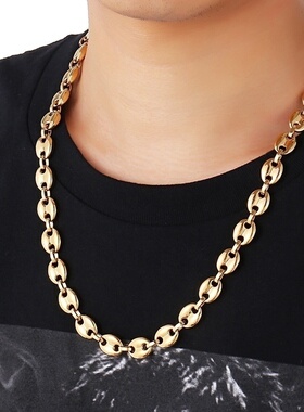 极速Men Punk Rock Gold Color High QualiJty Metal Coffee Bean