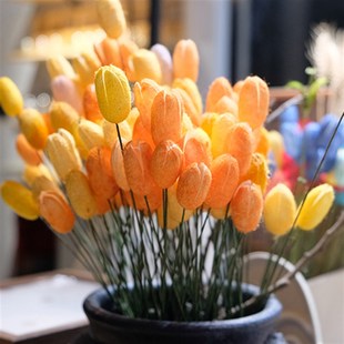 速发茧艺文创蚕茧花永生花郁金香工艺品装饰假花江南蚕桑文化丝绸