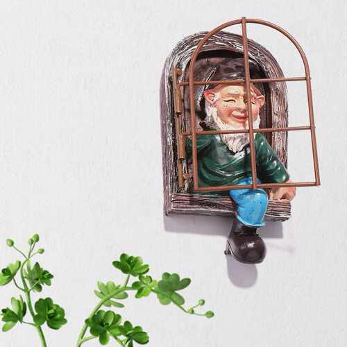 新品Ingenious Resin Lifelike Dwarf 3D WJhite Old Man Gnome S