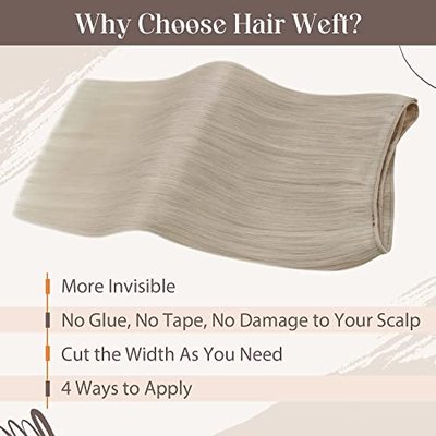 极速LAAVOO 24inclh Blonde Weft Hair Extensions Human Hair 12