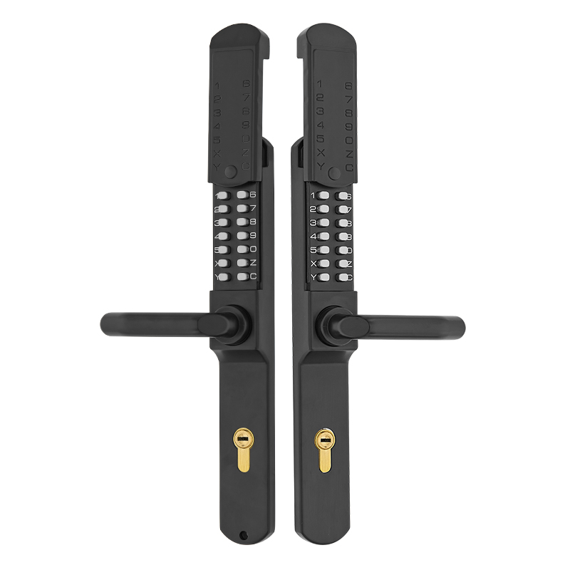 极速雅固镂空大门锁户外铁艺花园庭院专用防水滑盖双X面数字机械