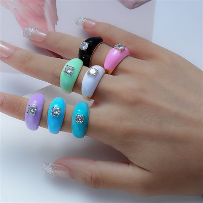 极速2022 INS Cjolor Rainbow Fashion Rings For Women Finger J
