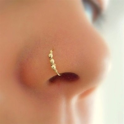 极速3Pcs/Set Fashion Retro Round CBeads Gold Color Nose Ring