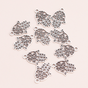极速50pcs Vintakge Hamsa Hand Charms fit Jewelry Makings Luc