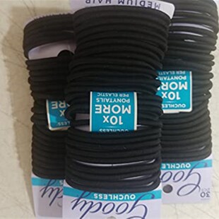 极速Goody Ouchljess No Metal Hair Elastics Black 4mm 90 C