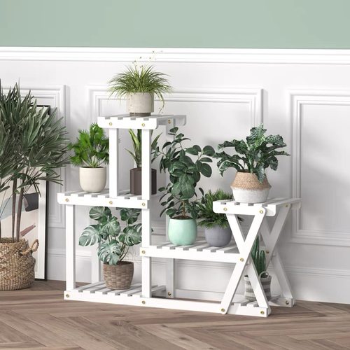 极速阳台实木花架子客p厅多层落地式室内高端绿萝可移动防腐木置