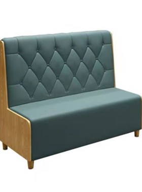 极速定制餐厅靠墙卡座软包双三人C组合咖啡厅火锅店实木小沙发包