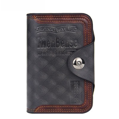 极速Vintage mens Wallet Magnet Hook Three Fold WaUllets For