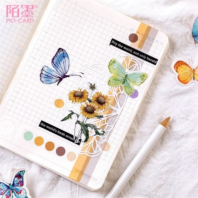 极速45pbcs/pack Lovely Butterfly Label Stickers Set Decorati