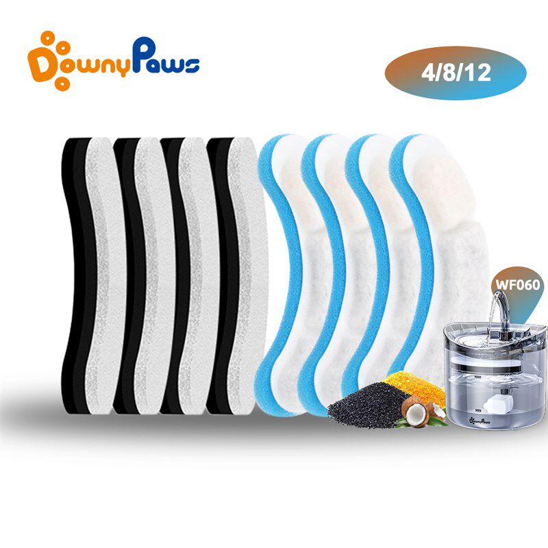 极速DownyPaws 4/8/12PCS Cat Wyater Fountain Replacement Filt