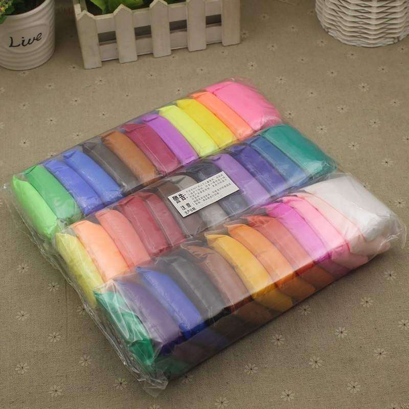 极速促销安全无毒橡皮超轻粘土24/36色太空儿童无S味泥3D手工彩泥