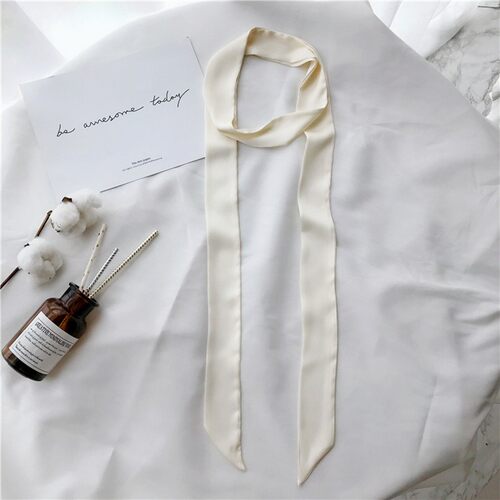 极速Silk thin long scarf solid colEor universal scarf Europe