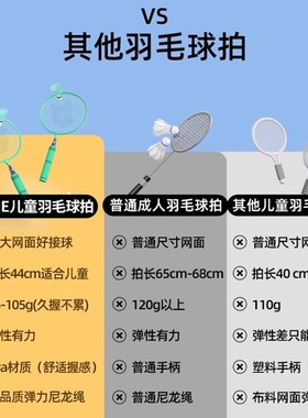 极速儿童羽毛球拍超轻专业小学生幼儿园初学专用S小孩亲子互动套