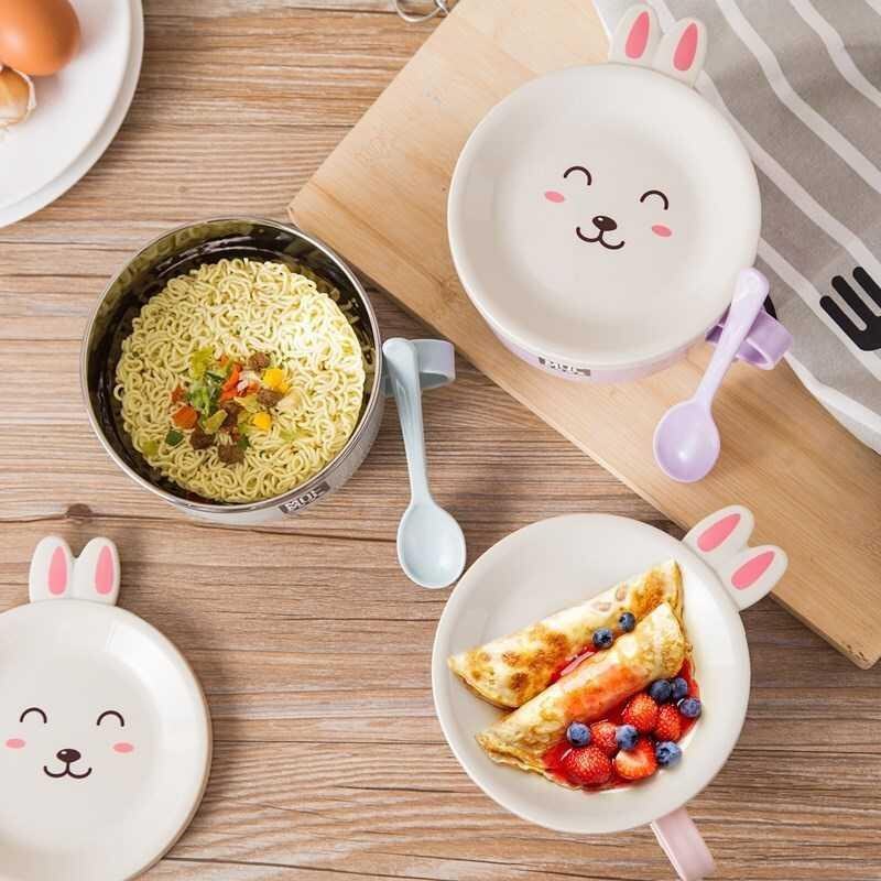 新品可爱泡面碗1只学生碗筷套装单人宿K舍泡面带有盖子创意个性