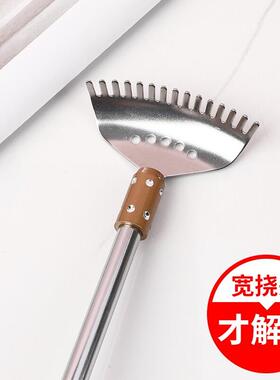 新品多功能加宽大面积不锈t钢痒痒挠伸缩杆不求人抓癢器抓背器挠