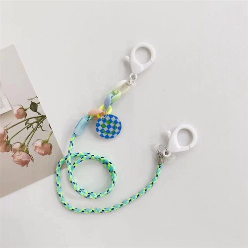 新品新款口罩链 韩版简约尼龙挂绳 卡通糖M果色格子笑脸眼镜链口