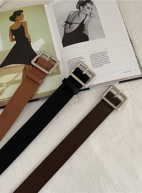 极速PU bLeather Belt For Women Square Buckle Pin Buckle Jean