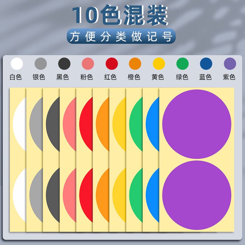 极速彩色自粘贴h波点卷圆形口取纸分类手写即时贴标签纸标价贴纸