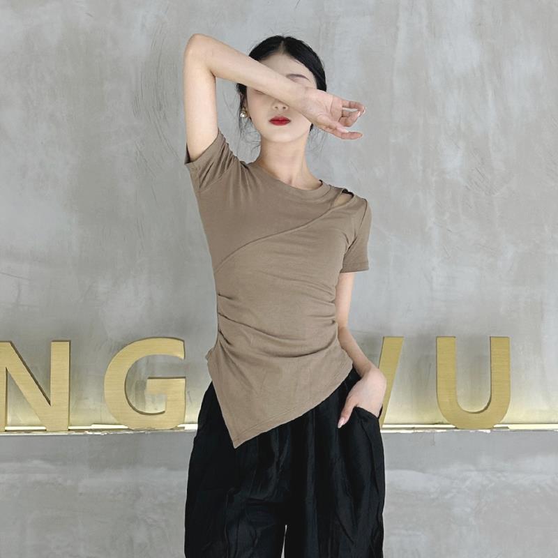 舞蹈上衣女2024新款现代舞短袖中国舞成人形体训练服古典舞练功服