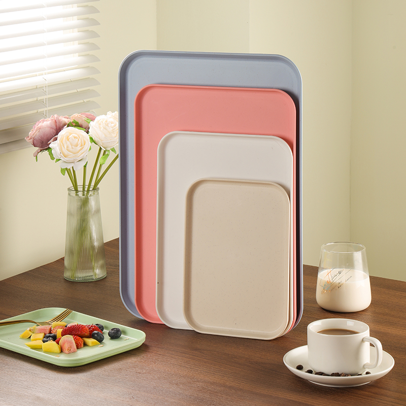 北欧长方形塑料水杯托盘