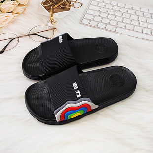 回力女拖鞋女四季室内家居家用防滑情侣硬底宿舍卧室黑底塑料拖鞋
