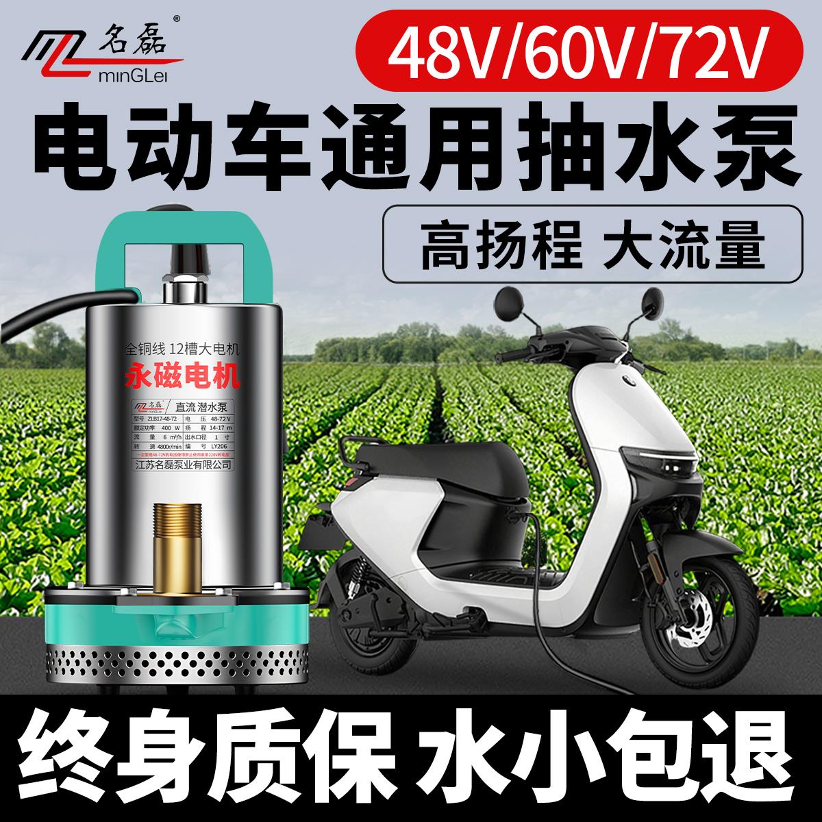 48v60v72v电动车抽水泵通用电瓶车专用直流潜水泵浇菜农用灌溉机