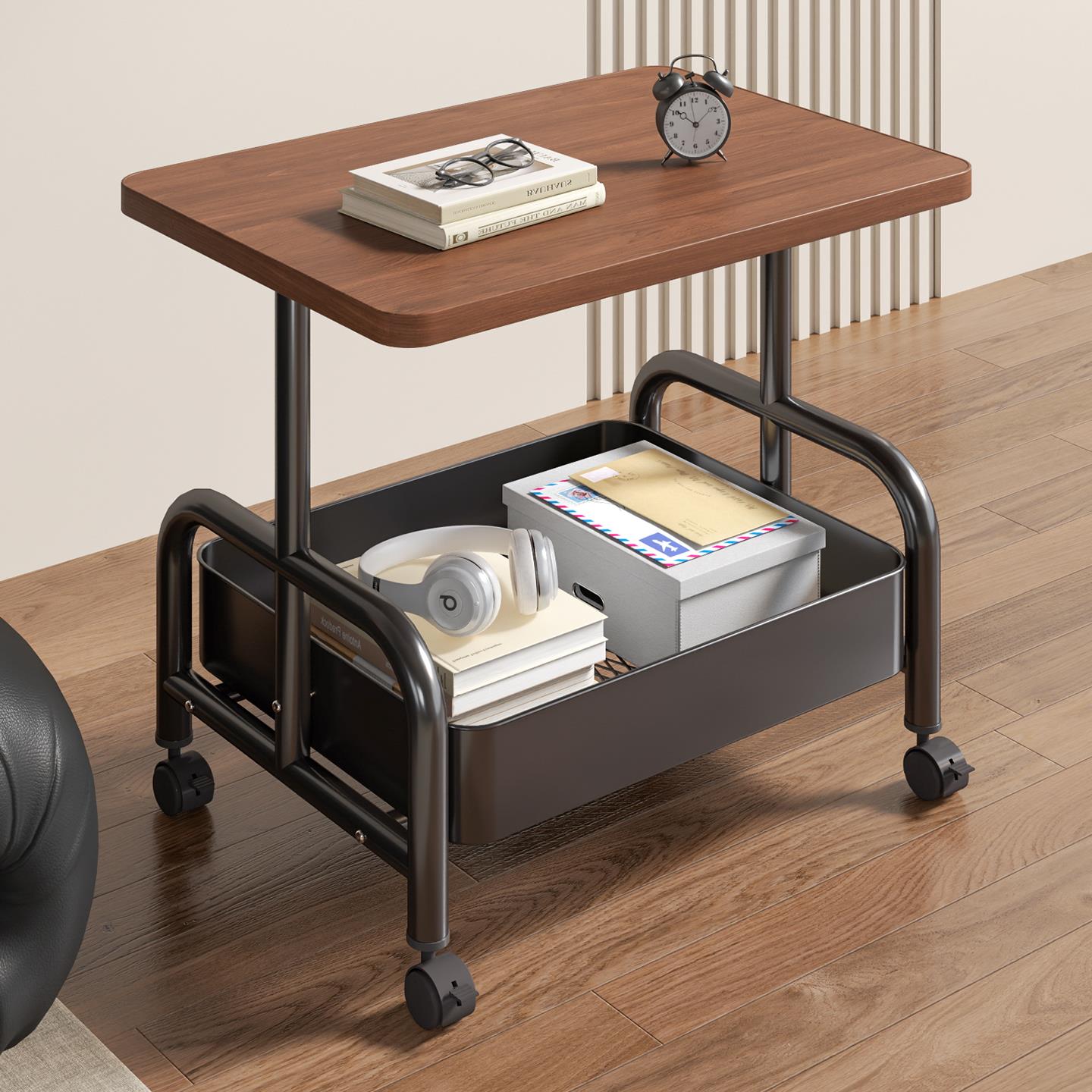 茶几小推车双层边几客厅沙发收纳可移动小桌子带轮茶桌卧室置物架