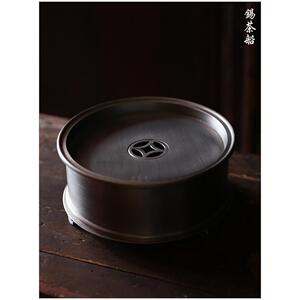【手工锡茶船】古陶老茶鬼 潮汕工夫锡器 茶盘 锡壶承 打锡颜 古