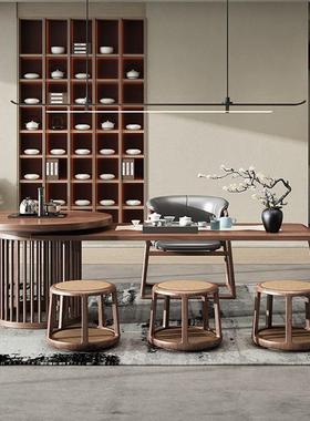 茶茶室家具实木喝茶禅意新中式茶桌椅组合功夫办公室桌泡茶台空间