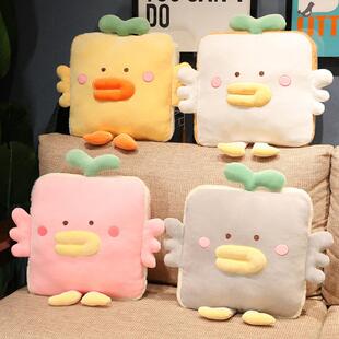 可爱卡通动物抱枕两用空调被沙发靠垫办公室午睡毯子折叠汽车被子