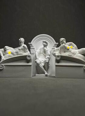 洛伦佐·德·美第奇石膏像米开朗基罗雕塑桌面书架酒柜装饰摆件