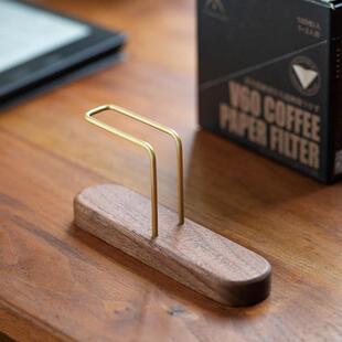 实木挂耳手冲咖啡滤纸架 家用吧台V60扇形锥形通用支架滤纸收纳盒