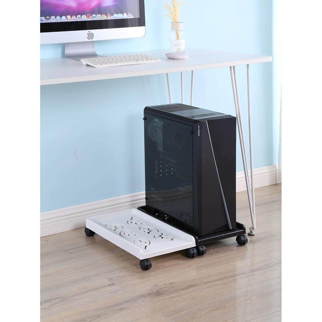台式放电脑主机托架办公桌下置物架滑轮可移动机箱底座托盘支架子