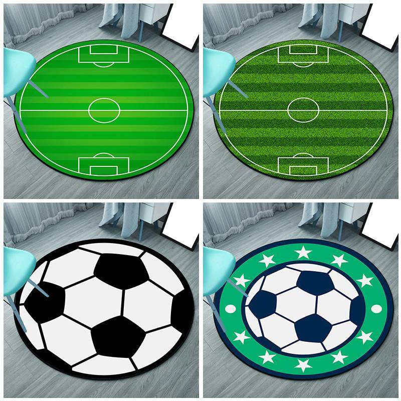 卡通儿童足球场圆形地垫卧室学习椅电脑椅转椅彩票店架子鼓地毯