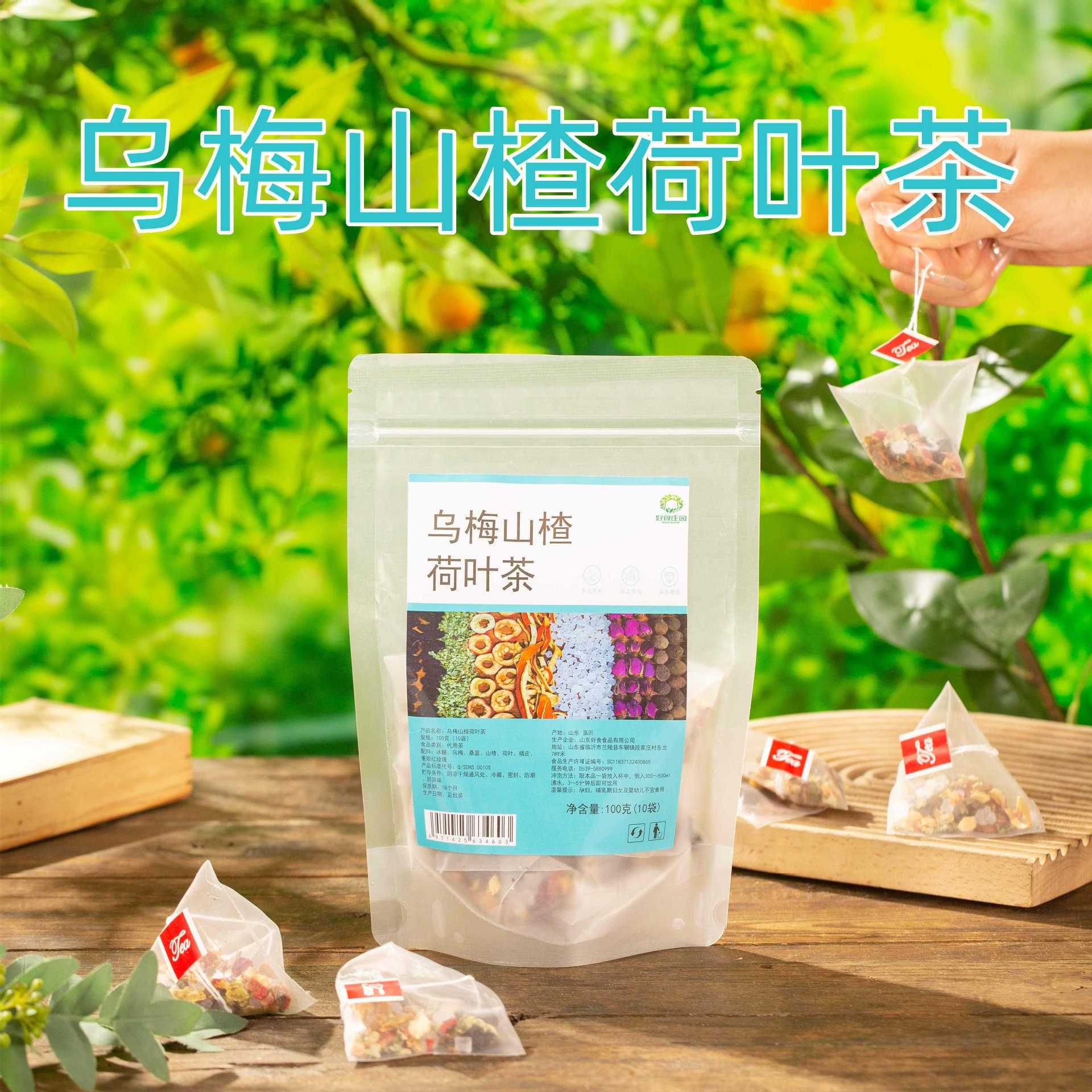 现货乌梅山楂荷叶茶 1/6袋简装花果茶味三角枸杞桂圆红枣茶