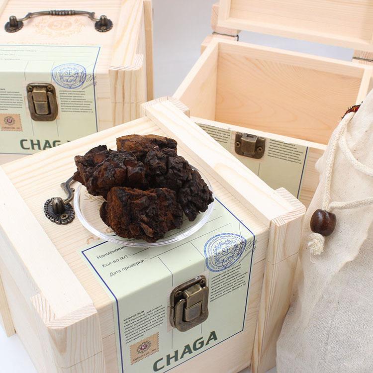 桦树茸白桦茸桦褐孔菌黑皮高密度块500克/盒礼盒