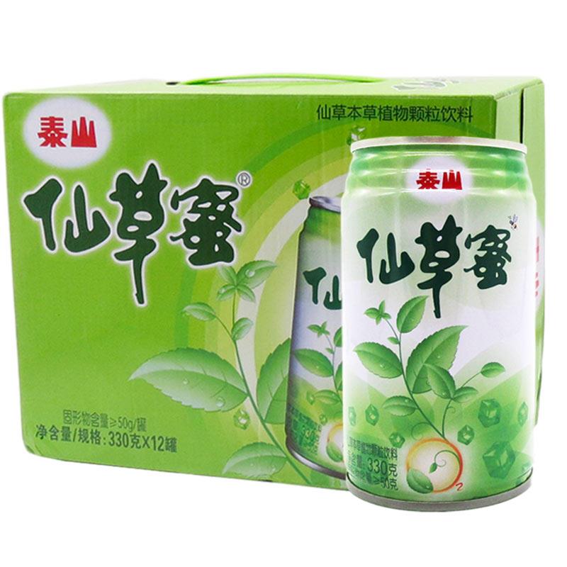 仙草蜜330ml*12整箱大罐装颗粒凉茶饮料烧仙草冻黑凉粉罐头