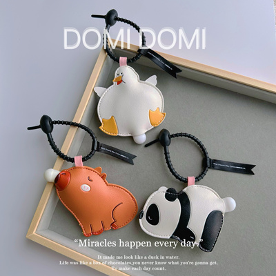 可爱吹泡泡熊猫减压玩偶公仔钥匙挂件男女书包挂饰车钥匙扣挂件礼