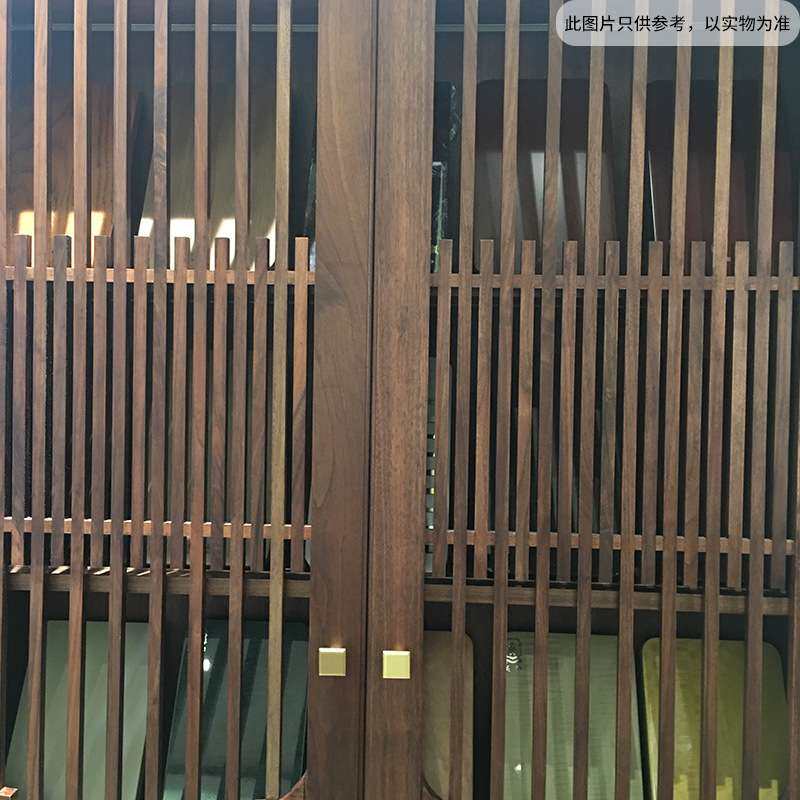 新中式书柜 黑胡桃顶柜实木多层墙角三角柜多边异形板木整装书柜