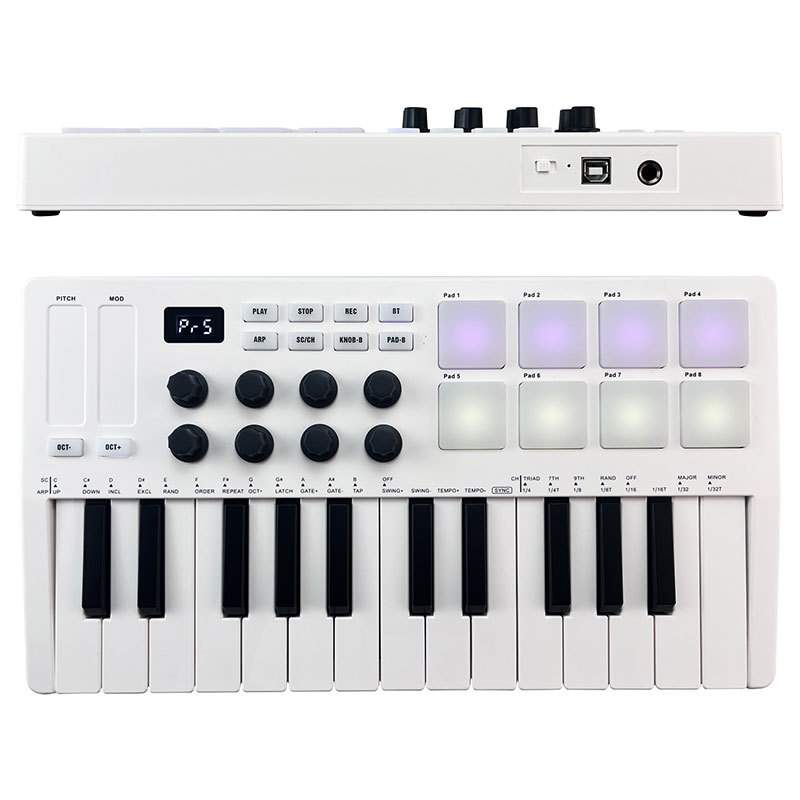 M-VAVE新款25键MIDI键盘 编曲控制器电子音乐打击垫 专业电脑迷笛