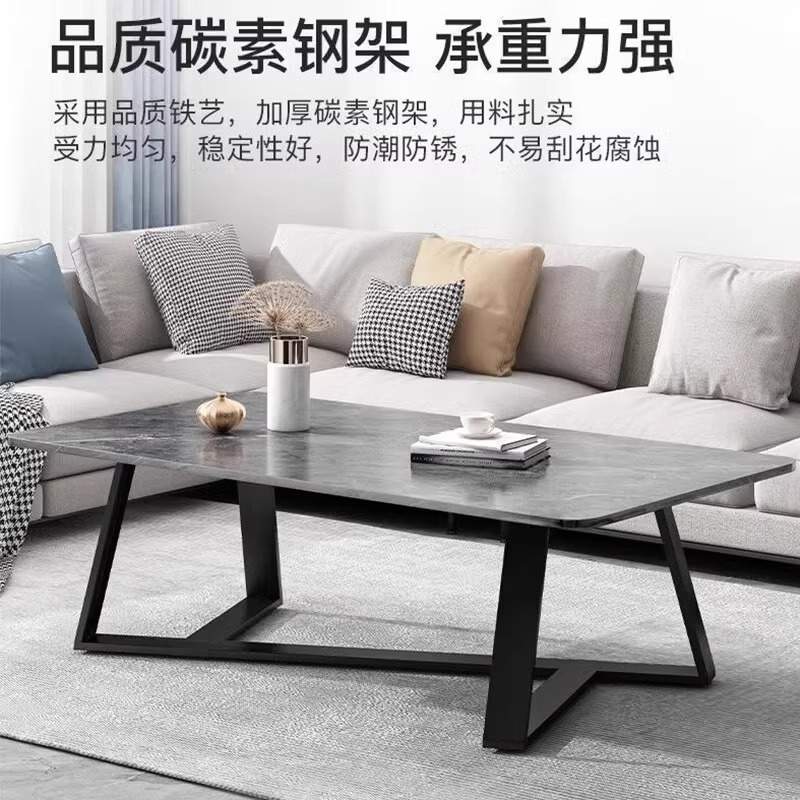 茶几意式轻奢家用客厅沙发茶桌极简大理石纹小矮桌小户型边几